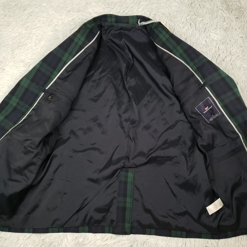 NEW Vineyard Vine Blazer Men's 42R Tartan Plaid Blackwatch Preppy Old Money - Image 3 of 4