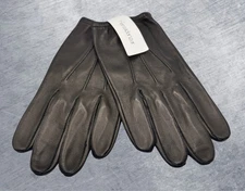 Mens Black Cabretta Leather Gloves Driving Police Duty Medium New Harssidanzar