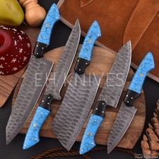 Damascus Chef Knife Set 5-Piece – Premium Kitchen Knives – Gift for Women