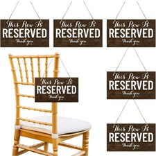 6 Pieces Wooden Reserved Seating Signs Farmhouse Wedding Hanging Reserved...