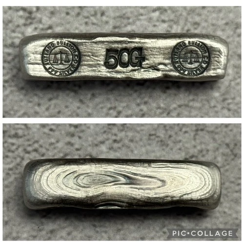Rutland Bullion Co. 50 Grams Hand Poured Silver Bar .999 Fine Silver