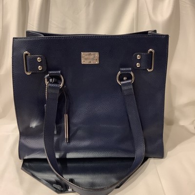 Large Wilson s Leather Blue Tote Carry All Bag - READ