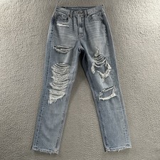 American Eagle Womens Jeans Blue Size 4 Highest Rise Mom Distressed Denim