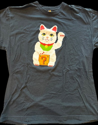 #ad #ad Woot Shirt Lucky Cat Pixel Art T Shirt Mens XL Black 8 Bit Maneki Neko Graphic T $18.99