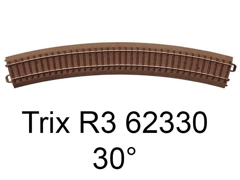 TRIX Rail courbe voie C rayon R3 30 degrés HO - Trix 62330 - Photo 1/1
