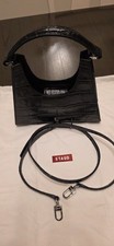 STAUD Mini Rey Crossbody Bag Croc Embossed Leather Cream 275 Shoulder Strap NEW