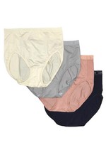 Breezies 4-pack Nylon Microfiber Hi-Cut Panty Sterling