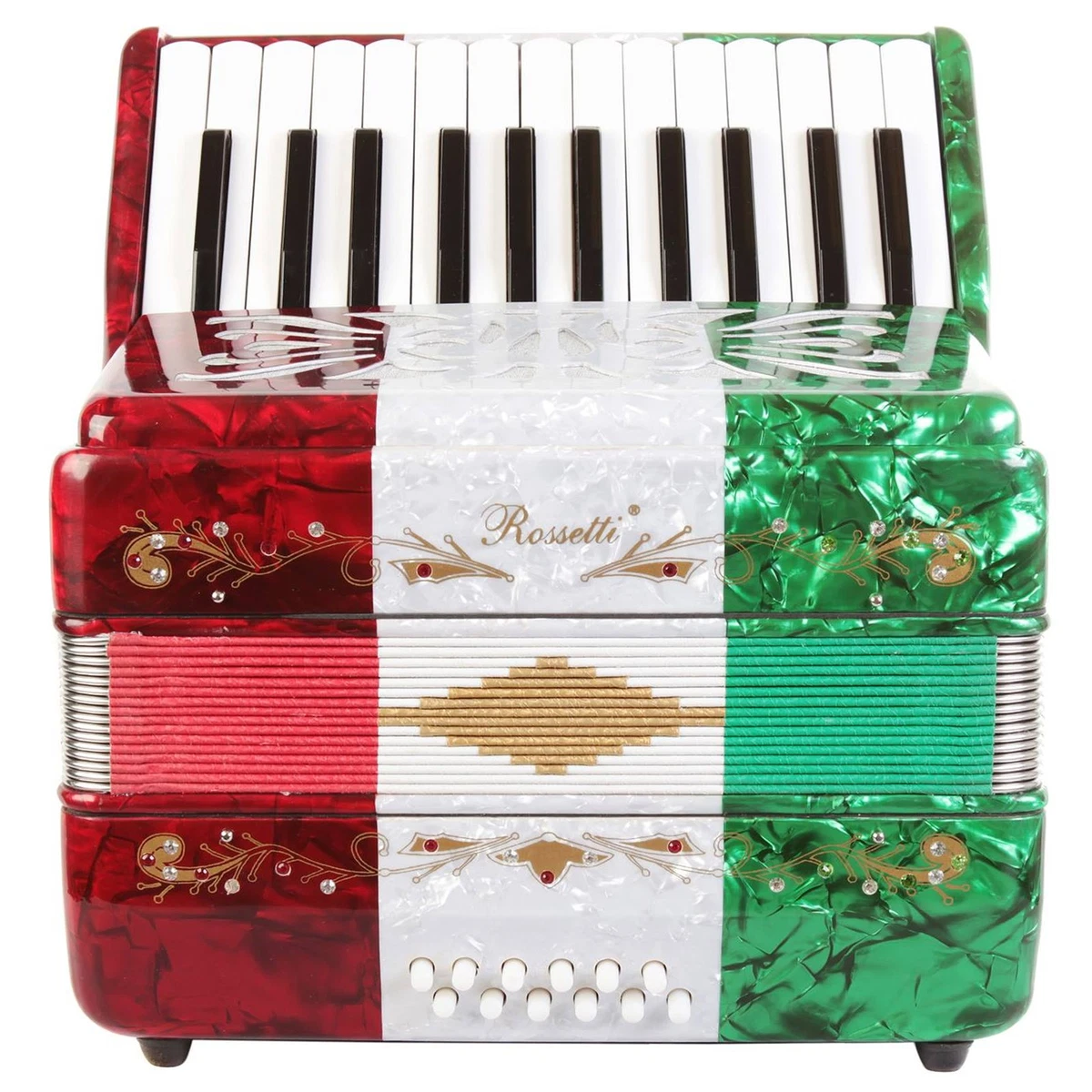 Rossetti Beginner Piano Accordion 12 Bass 25 Keys Mexican Flag | eBay