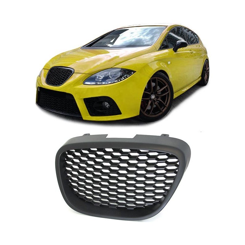 Calandre noir mat nid d'abeille pour Seat Leon 2 1P phase 1 style sportif