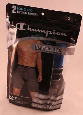 Details about   Champion Tech Performance Long Leg Boxer Briefs 2pk Blue Grey Size Small