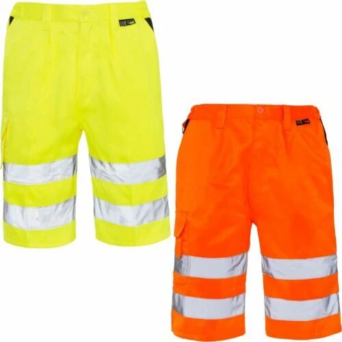 Hi Vis Visibility Work Wear Cargo Polycotton Shorts