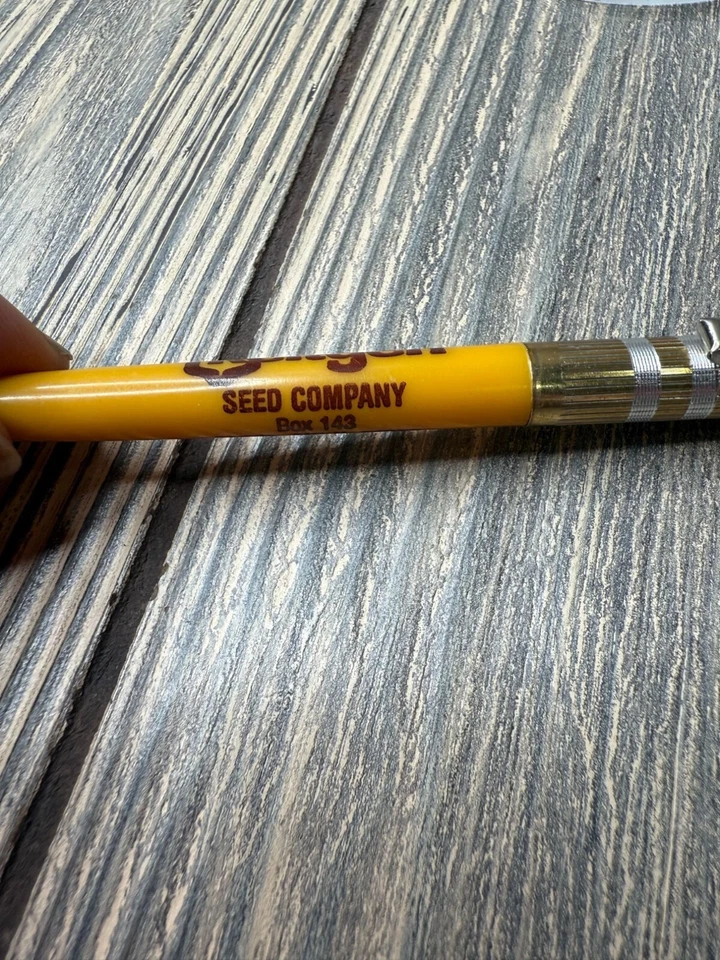 老式广告圆珠笔“Ketgen Seed Company”黄色和银色 — 第 3/4 张图片