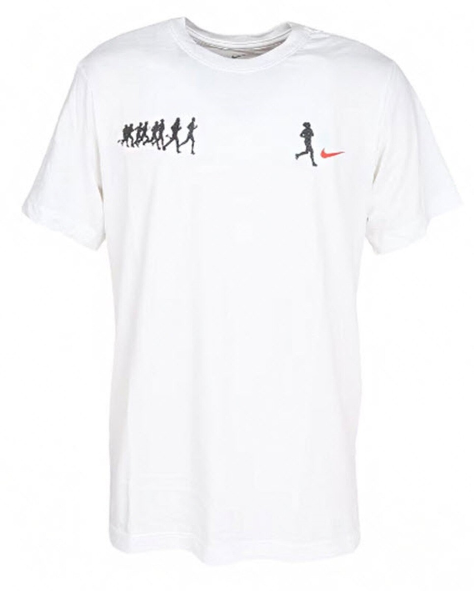 Nike Men Dri-Fit Running Shirts White Athletic Jersey Tee Top