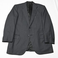 Oxxford Clothes 44L Gray Herringbone Wool Mens Blazer Suit Jacket Sport Coat