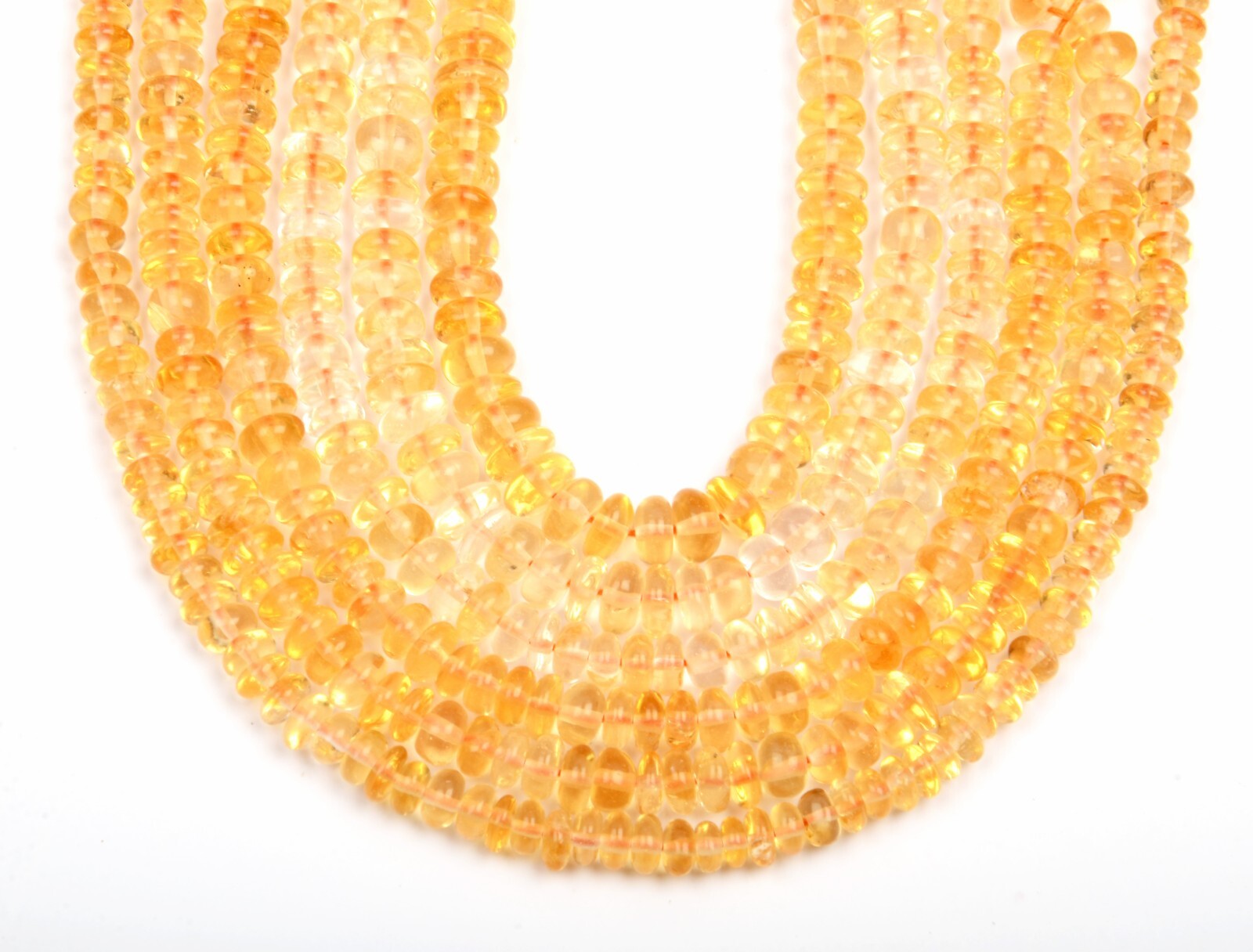 Best Citrine Gemstone 13-Inch Strand 3-4mm Rondelle Beads for Christmas Gifts
