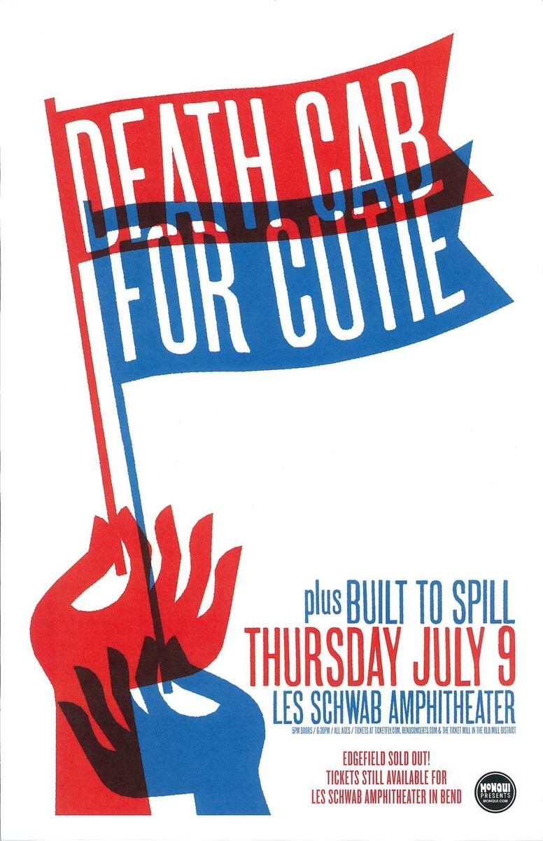 DEATH CAB FOR CUTIE/BUILT TO SPILL 2015 BEND CONCERT TOUR POSTER