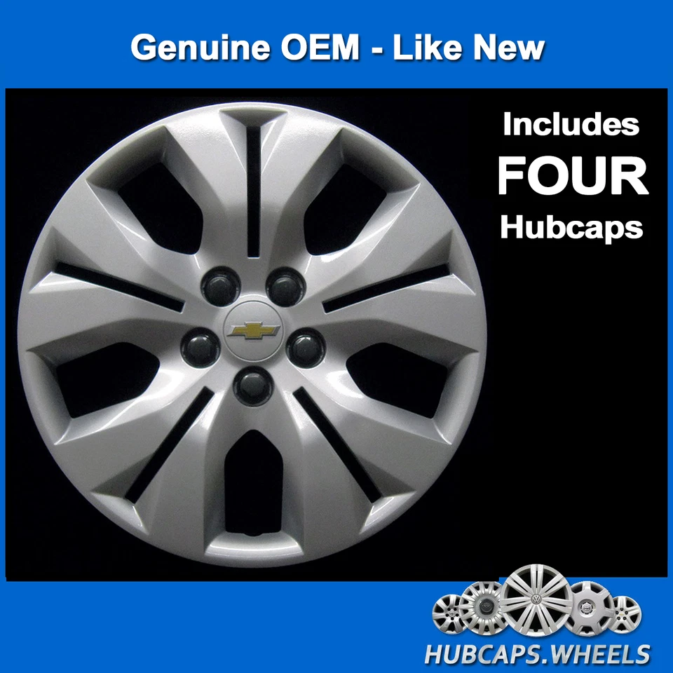 Hubcap Set for Chevrolet Cruze 2012-2016 Genuine GM OEM 16-inch Silver 3294 - Image 2 of 4
