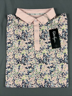 Walter Hagen Golf Shirt Polo Floral Print XXL Pink Polyester NWT MSRP $70