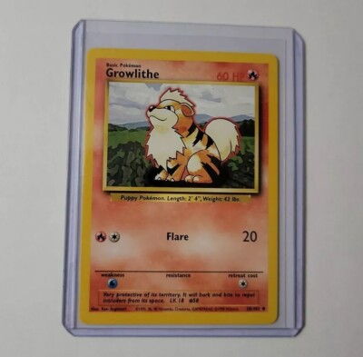 Growlithe 1999 Pokemon TCG Base Set 1st Edition #28/102 (PSA or