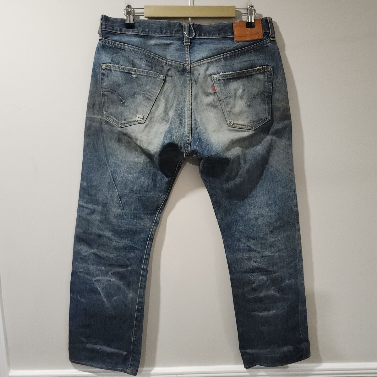 Levis Big E Repaired Distressed Patches Selvedge Jeans Levis Big E Repaired Distressed Patches Selvedge Jeans