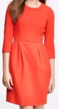 J. Crew Dress Women's Size 6 Red Orange Anytime Wool Blend Sheath 3/4 Sleeve 