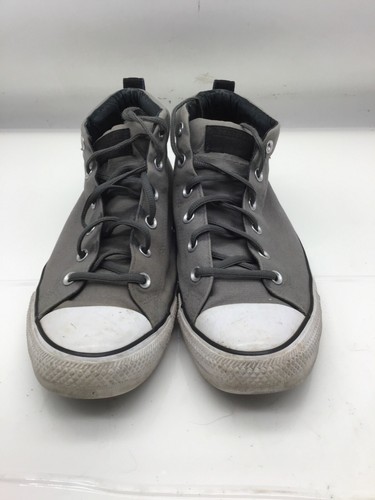 Converse Gray High-Top Sneakers Mens Size 10 Canvas Casual Shoes