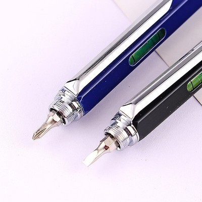 6 In 1 Metal Multi-function Ballpoint Pens Measure Technical Ruler Screen Stylus