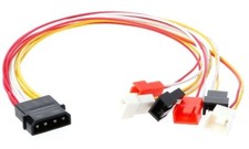 6x4Pin Fans to Molex D Type 4Pin Y-Splitter Cable Adjust fan Speed/Reduce noise