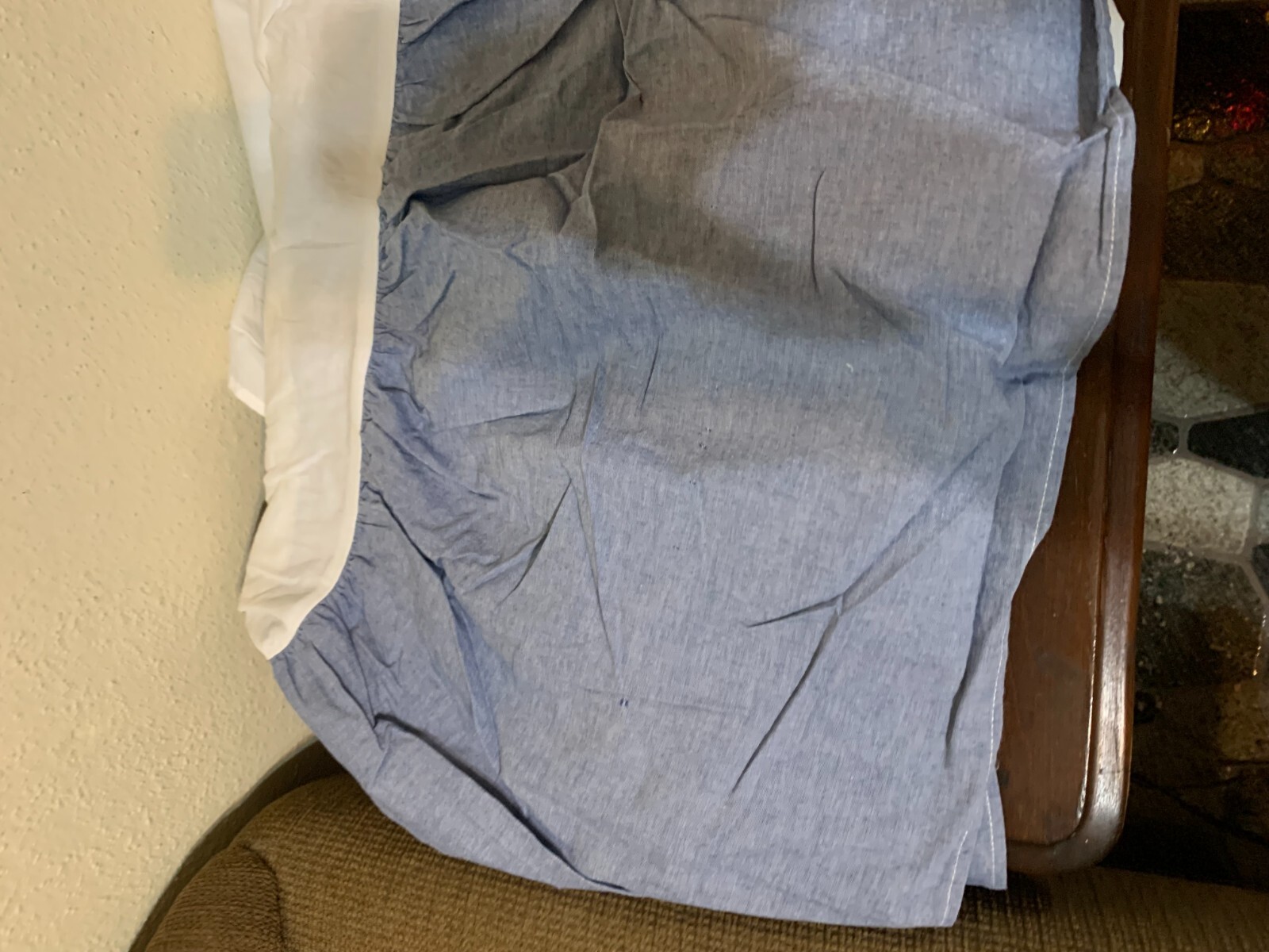 Ralph Lauren Chambray Blue Twin Bed Skirt 15" Drop Dust Ruffle eBay