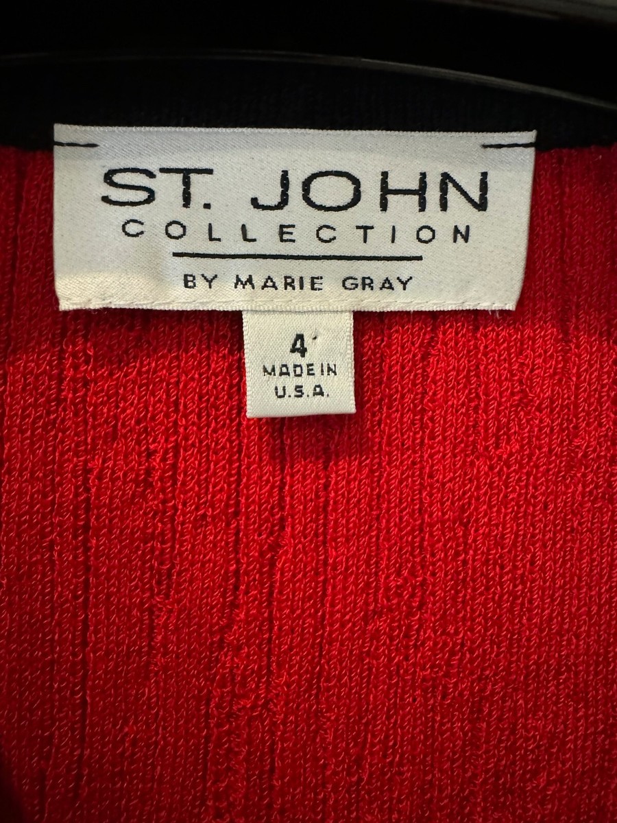 St. John Red Cardigan Sweater - Size 4 | eBay