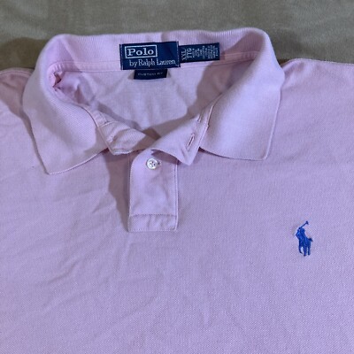 Polo Ralph Lauren Mens XXL Pink Short Sleeve Polo Collared Vtg