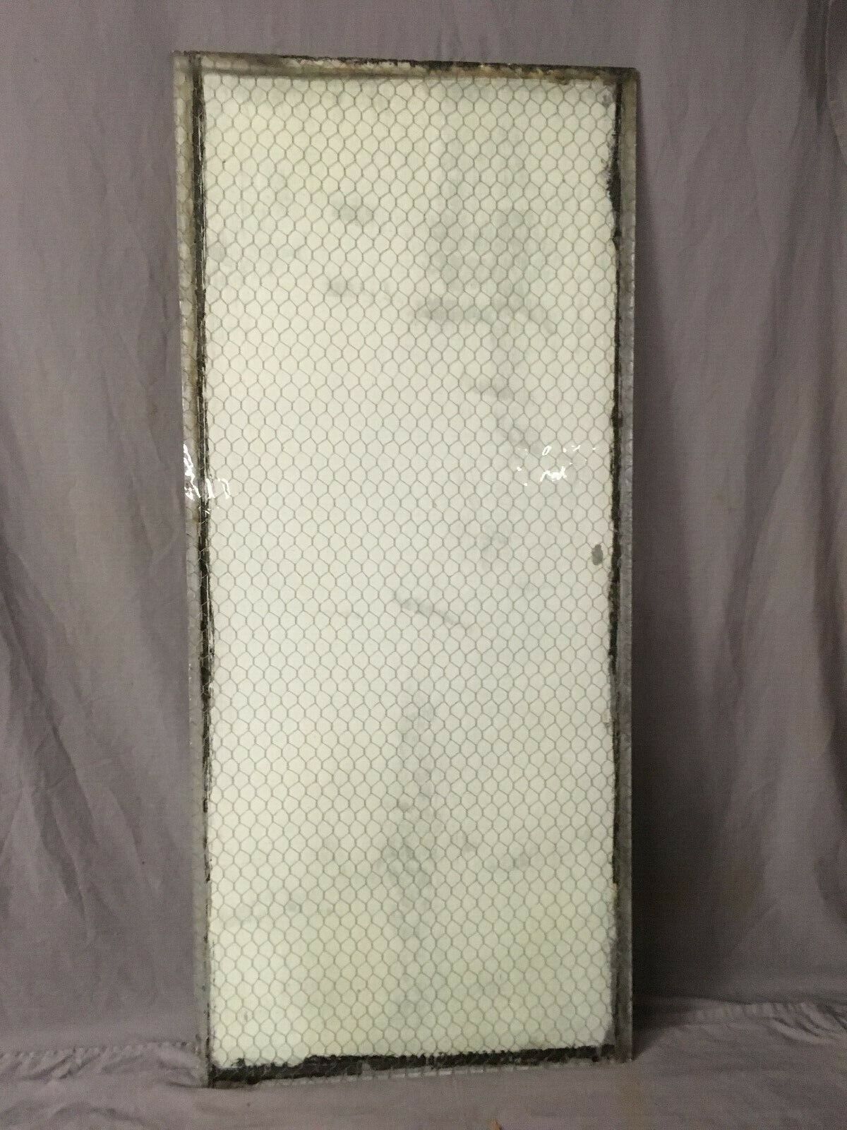 1 Piece Vintage 24X54 Industrial Chicken Wire Safety Security Glass Old 413-19E