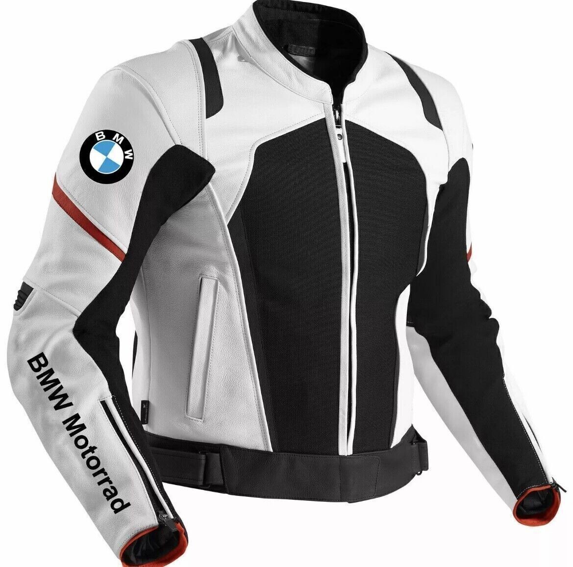 Nuova giacca in pelle da motociclista BMW Motorrad Racing, giacca da moto in ver