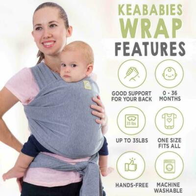 Baby Wrap Carrier by KeaBabies All-in-1 Stretchy Baby Wraps Baby Sling