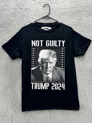 Donald Trump 2024 Black T-Shirt Not Guility Trump 2024 Sz Small