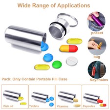 Pill Holder Portable Waterproof Metal Capsule Box Keychain Mini Pill Case Stora