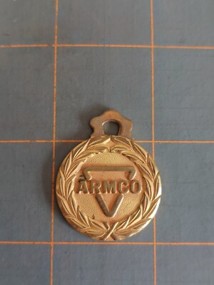 1967 Armco 25yr Loyal Service Fob Gold tone Personalized on Back