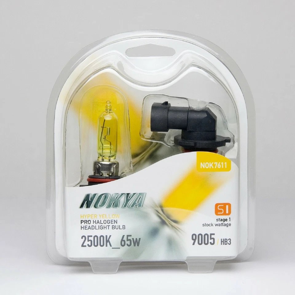 Nokya 2500K Yellow 9005 HB3 Nok7611 65W Two Bulbs Head Light High Beam Rally OE - Image 2 of 4