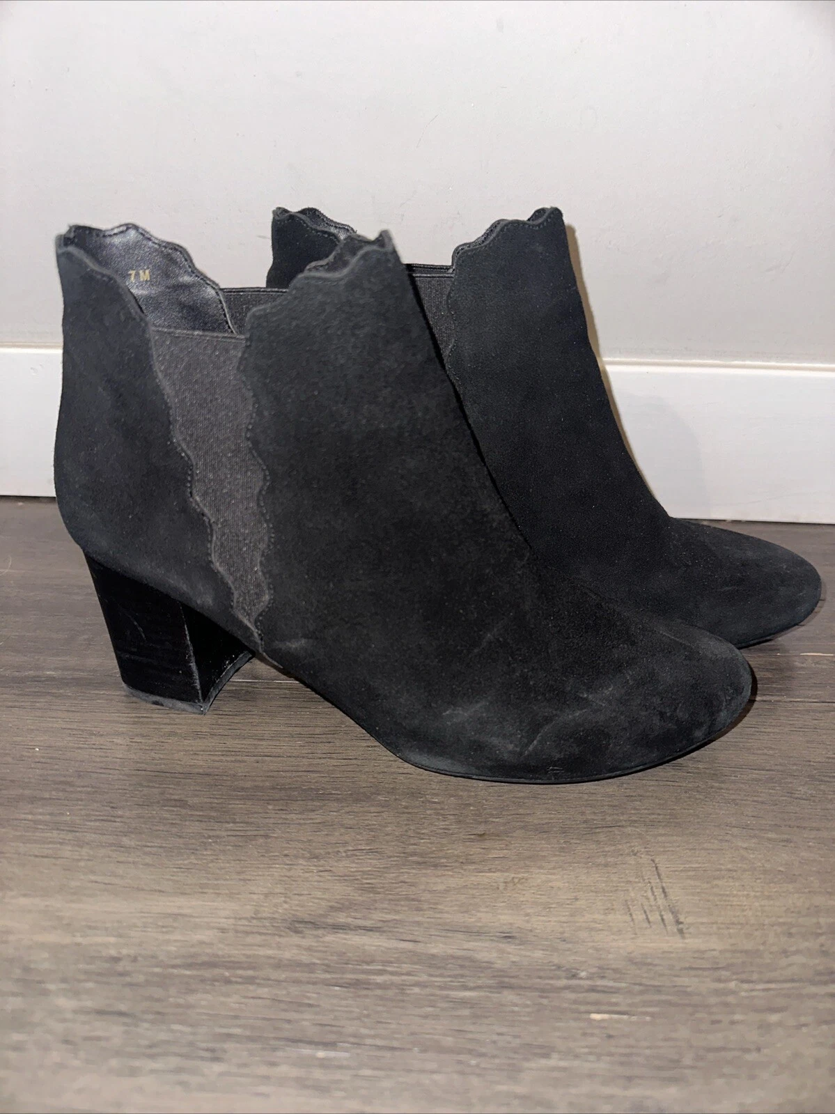 VANS Stivaletti Van Eli neri scamosciati taglia 7M elasticizzati elasticizzati tacco a blocco laterale donna