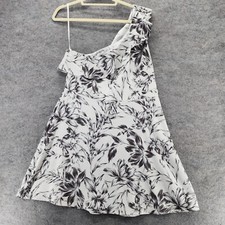 Banana Republic Dress Womens 14 One Shoulder White Floral