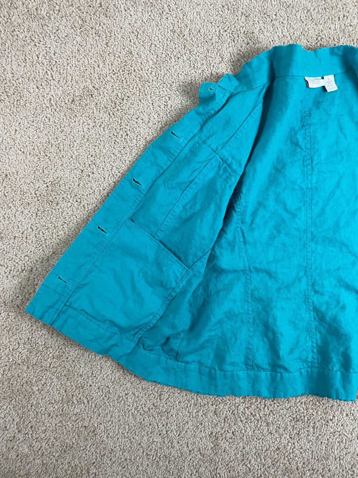 Chicos Blazer Basic Jacket Womens Size 0 Linen Bu… - image 4