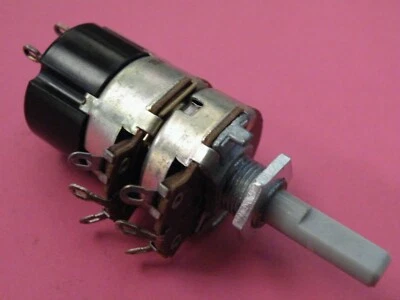 24mm Egen Dual Gang 100K Log + Mains Switch Spindle dia 6mm 25g B7 + GR20