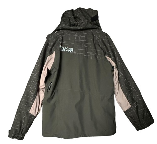 VOLCOM Women's Large Insulated Snowboard Ski Snow Jacket Gray Pink Blue Pastel - Picture 3 of 8