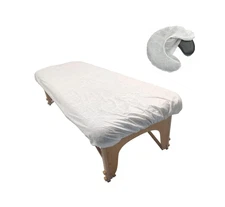 12 Sets Disposable Fittted Massage Table Sheets and Fitted Headrest Covers