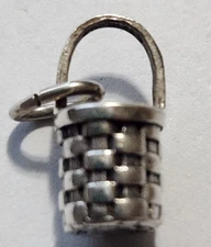 Vintage Brown County Basket Charm Pendant .925 Sterling Silver Longaberger