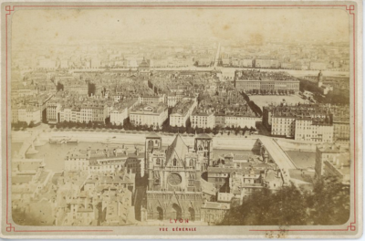 Tirage Albuminé Vintage Lyon France - Vue Générale Circa 1875 - Format 13x18 Cm