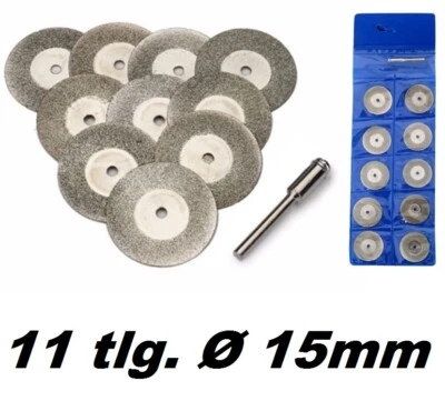 10x Diamant Trennscheiben Ø 15mm Stein Glas Modellbau Dremel Mini Flex Stahl