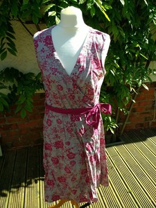 grey floral wrap dress