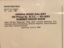 BASQUIAT 1982 NYC SOHO GALLERY GROUP EXHIBITION INVITATION 