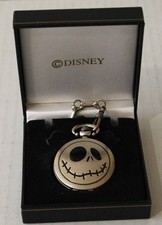 Nightmare before Christmas Pocket Watch Jack Skellington Face Chain Link Quartz
